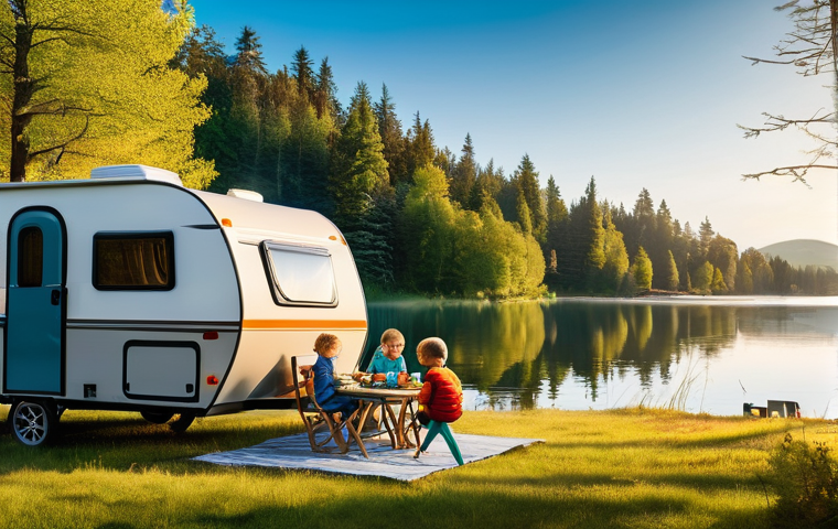트레일러 캠핑 가이드 - **Prompt 1: Cozy Morning in a Forest Campsite**
A family of four (two adults, two children aged ... 트레일러 캠핑 가이드 - **Prompt 1: Cozy Morning in a Forest Campsite**
A family of four (two adults, two children aged ...